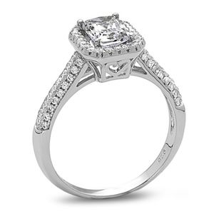 925 Silver Emerald Cut AAA CZ Engagement Ring
